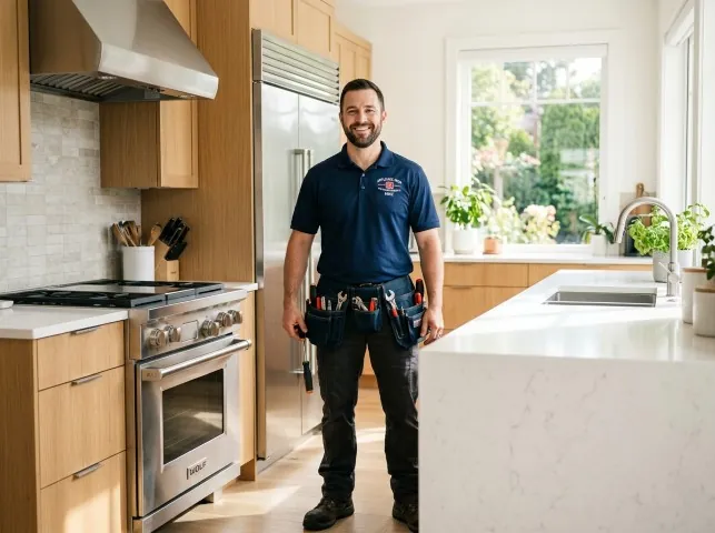 Appliance Repair Hero technician in a Boyd, TX kitchen after an appliance repair